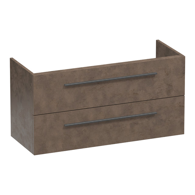 BRAUER Trust onderkast ondiep 100 excl. opbouwgrepen met 2 softclose lades en 1 sifon uitsparing Erosion OK-TRO100ER