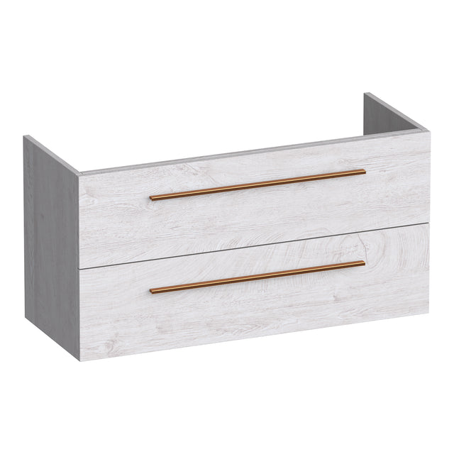 BRAUER Trust onderkast ondiep 100 excl. opbouwgrepen met 2 softclose lades en 1 sifon uitsparing Forest Seashell OK-TRO100FS