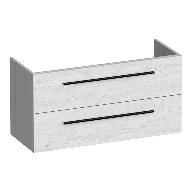 BRAUER Trust onderkast ondiep 100 excl. opbouwgrepen met 2 softclose lades en 1 sifon uitsparing Forest Seashell OK-TRO100FS