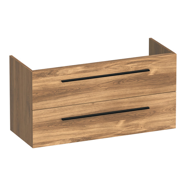 BRAUER Trust onderkast ondiep 100 excl. opbouwgrepen met 2 softclose lades en 1 sifon uitsparing Honey OK-TRO100HO