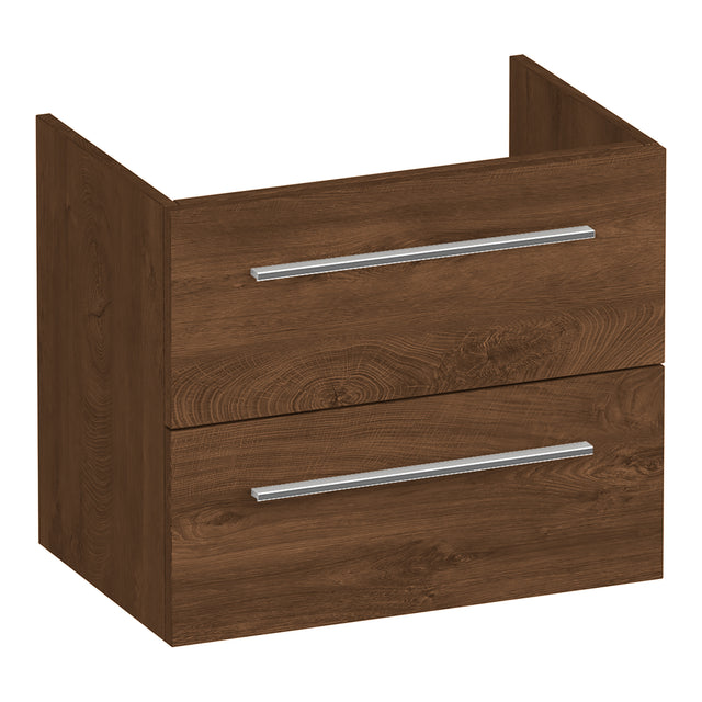 BRAUER Trust onderkast ondiep 60 excl. opbouwgrepen met 2 softclose lades en 1 sifon uitsparing Forest Cacao OK-TRO60FC
