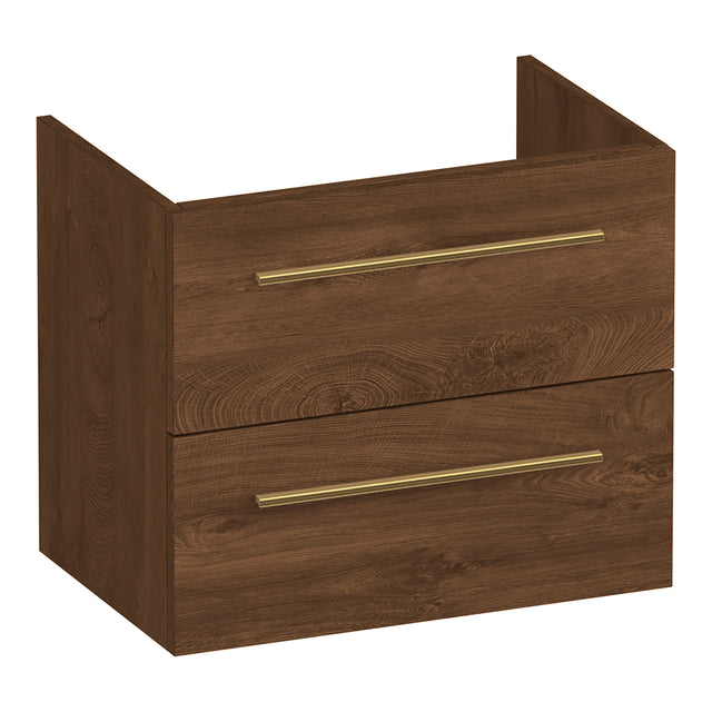 BRAUER Trust onderkast ondiep 60 excl. opbouwgrepen met 2 softclose lades en 1 sifon uitsparing Forest Cacao OK-TRO60FC