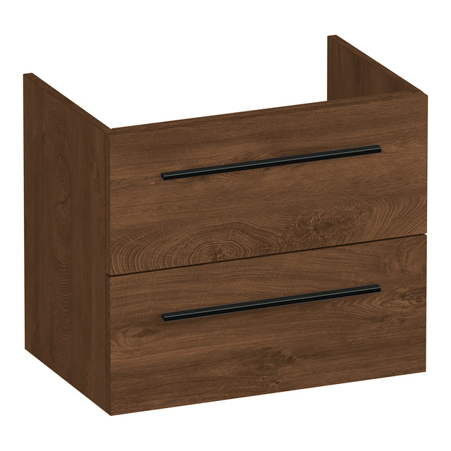 BRAUER Trust onderkast ondiep 60 excl. opbouwgrepen met 2 softclose lades en 1 sifon uitsparing Forest Cacao OK-TRO60FC
