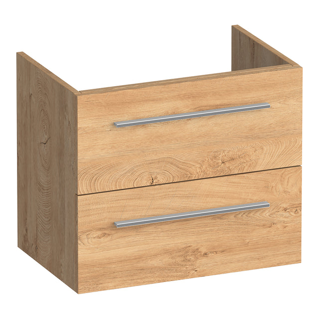 BRAUER Trust onderkast ondiep 60 excl. opbouwgrepen met 2 softclose lades en 1 sifon uitsparing Forest Tan OK-TRO60FT