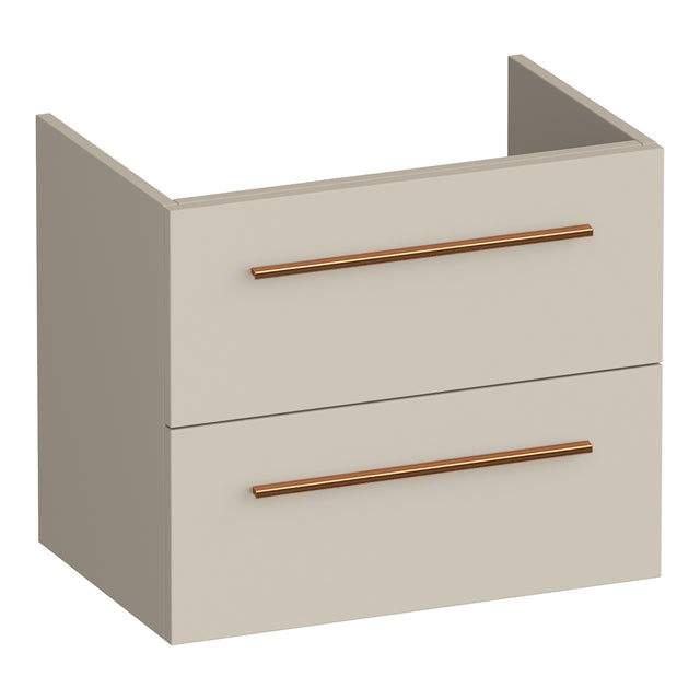 BRAUER Trust onderkast ondiep 60 excl. opbouwgrepen met 2 softclose lades en 1 sifon uitsparing mat beige OK-TRO60MB