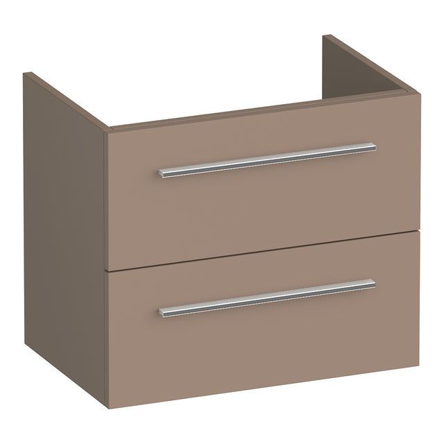 BRAUER Trust onderkast ondiep 60 excl. opbouwgrepen met 2 softclose lades en 1 sifon uitsparing mat mokka OK-TRO60MM