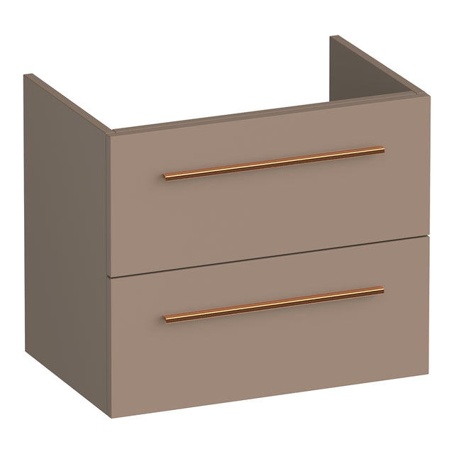 BRAUER Trust onderkast ondiep 60 excl. opbouwgrepen met 2 softclose lades en 1 sifon uitsparing mat mokka OK-TRO60MM