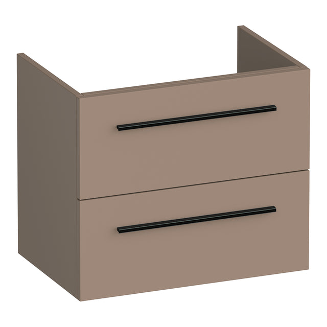 BRAUER Trust onderkast ondiep 60 excl. opbouwgrepen met 2 softclose lades en 1 sifon uitsparing mat mokka OK-TRO60MM