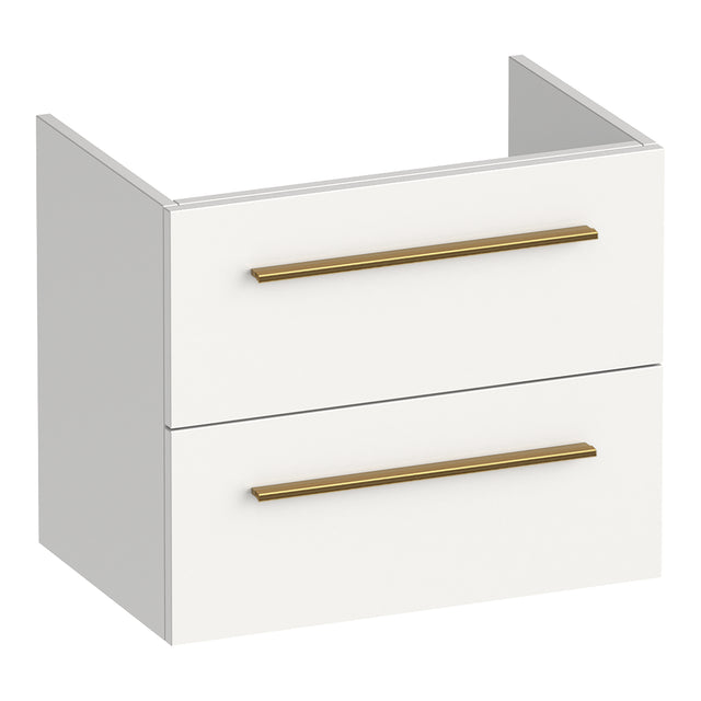 BRAUER Trust onderkast ondiep 60 excl. opbouwgrepen met 2 softclose lades en 1 sifon uitsparing mat wit OK-TRO60MW