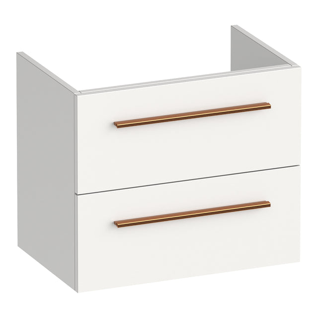 BRAUER Trust onderkast ondiep 60 excl. opbouwgrepen met 2 softclose lades en 1 sifon uitsparing mat wit OK-TRO60MW