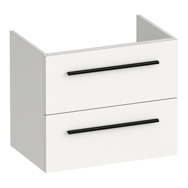 BRAUER Trust onderkast ondiep 60 excl. opbouwgrepen met 2 softclose lades en 1 sifon uitsparing mat wit OK-TRO60MW