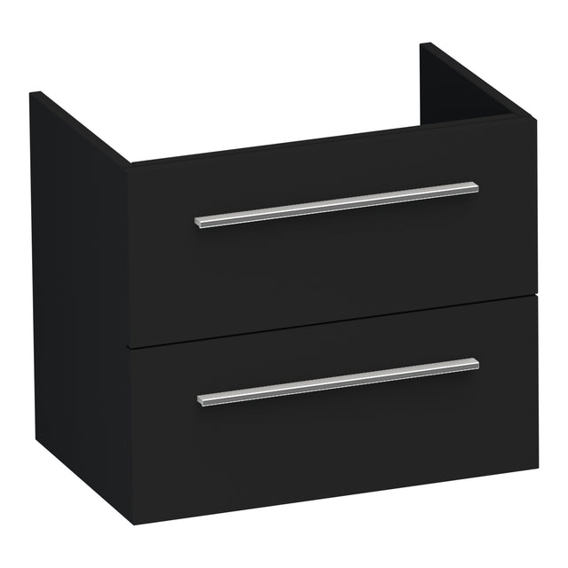 BRAUER Trust onderkast ondiep 60 excl. opbouwgrepen met 2 softclose lades en 1 sifon uitsparing mat zwart OK-TRO60MZ