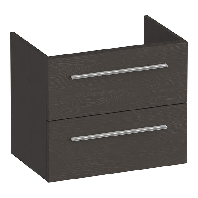 BRAUER Trust onderkast ondiep 60 excl. opbouwgrepen met 2 softclose lades en 1 sifon uitsparing Timber Anthracite OK-TRO60TA