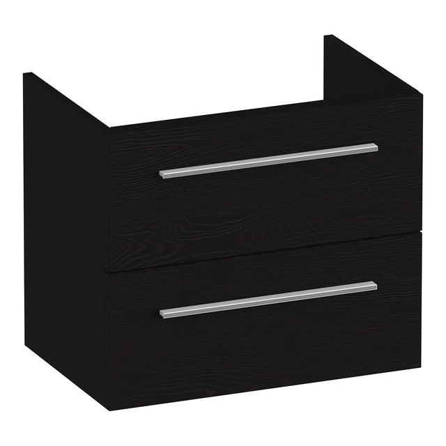 BRAUER Trust onderkast ondiep 60 excl. opbouwgrepen met 2 softclose lades en 1 sifon uitsparing Timber Black OK-TRO60TB