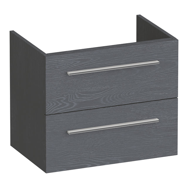 BRAUER Trust onderkast ondiep 60 excl. opbouwgrepen met 2 softclose lades en 1 sifon uitsparing Timber Grey OK-TRO60TG