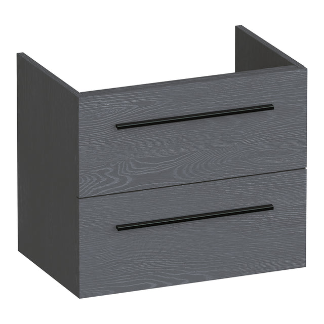 BRAUER Trust onderkast ondiep 60 excl. opbouwgrepen met 2 softclose lades en 1 sifon uitsparing Timber Grey OK-TRO60TG