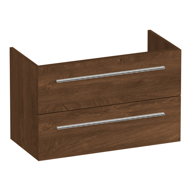 BRAUER Trust onderkast ondiep 80 excl. opbouwgrepen met 2 softclose lades en 1 sifon uitsparing Forest Cacao OK-TRO80FC