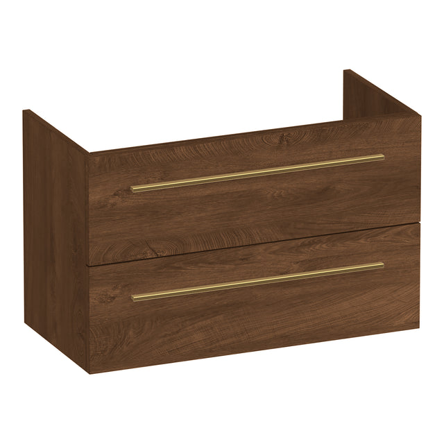 BRAUER Trust onderkast ondiep 80 excl. opbouwgrepen met 2 softclose lades en 1 sifon uitsparing Forest Cacao OK-TRO80FC