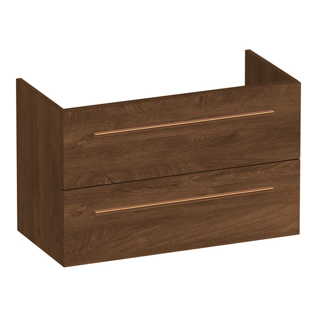 BRAUER Trust onderkast ondiep 80 excl. opbouwgrepen met 2 softclose lades en 1 sifon uitsparing Forest Cacao OK-TRO80FC