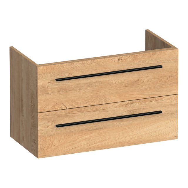 BRAUER Trust onderkast ondiep 80 excl. opbouwgrepen met 2 softclose lades en 1 sifon uitsparing Forest Tan OK-TRO80FT