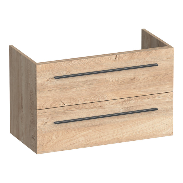 BRAUER Trust onderkast ondiep 80 excl. opbouwgrepen met 2 softclose lades en 1 sifon uitsparing Forest Wheat OK-TRO80FW