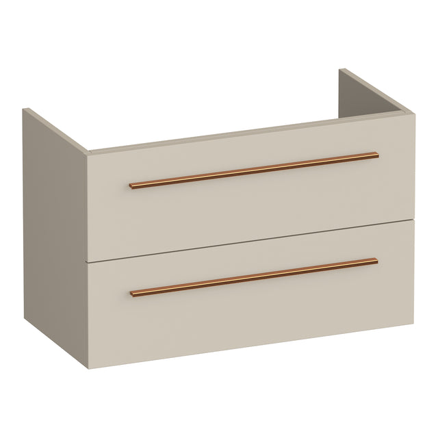 BRAUER Trust onderkast ondiep 80 excl. opbouwgrepen met 2 softclose lades en 1 sifon uitsparing mat beige OK-TRO80MB