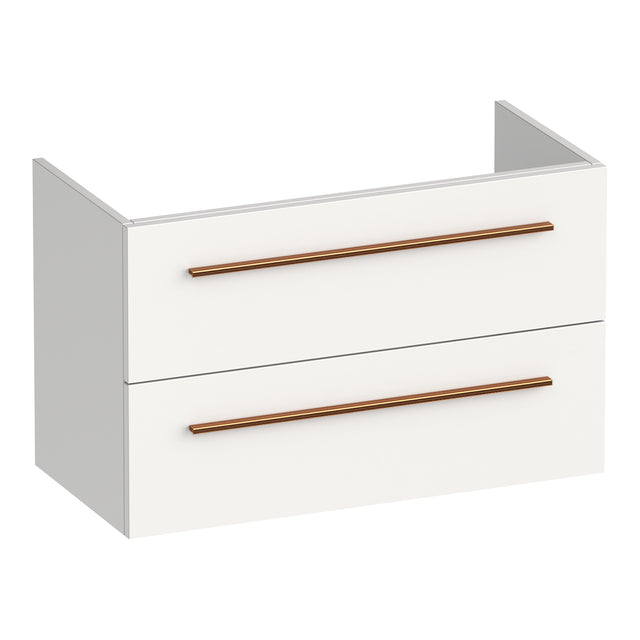 BRAUER Trust onderkast ondiep 80 excl. opbouwgrepen met 2 softclose lades en 1 sifon uitsparing mat wit OK-TRO80MW