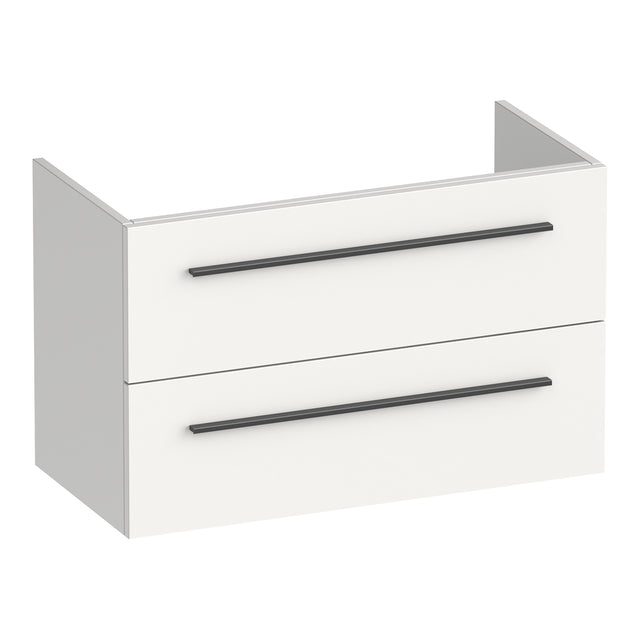 BRAUER Trust onderkast ondiep 80 excl. opbouwgrepen met 2 softclose lades en 1 sifon uitsparing mat wit OK-TRO80MW