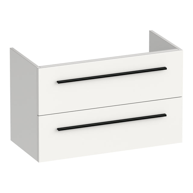 BRAUER Trust onderkast ondiep 80 excl. opbouwgrepen met 2 softclose lades en 1 sifon uitsparing mat wit OK-TRO80MW