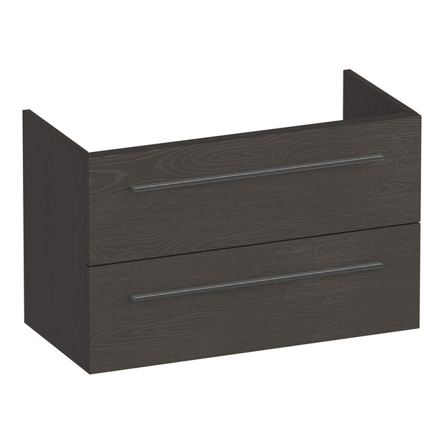BRAUER Trust onderkast ondiep 80 excl. opbouwgrepen met 2 softclose lades en 1 sifon uitsparing Timber Anthracite OK-TRO80TA