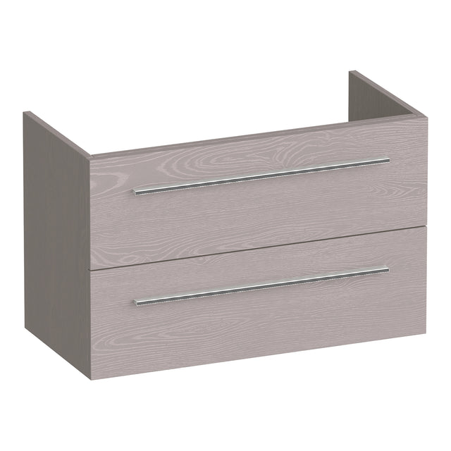 BRAUER Trust onderkast ondiep 80 excl. opbouwgrepen met 2 softclose lades en 1 sifon uitsparing Timber Greige OK-TRO80TE