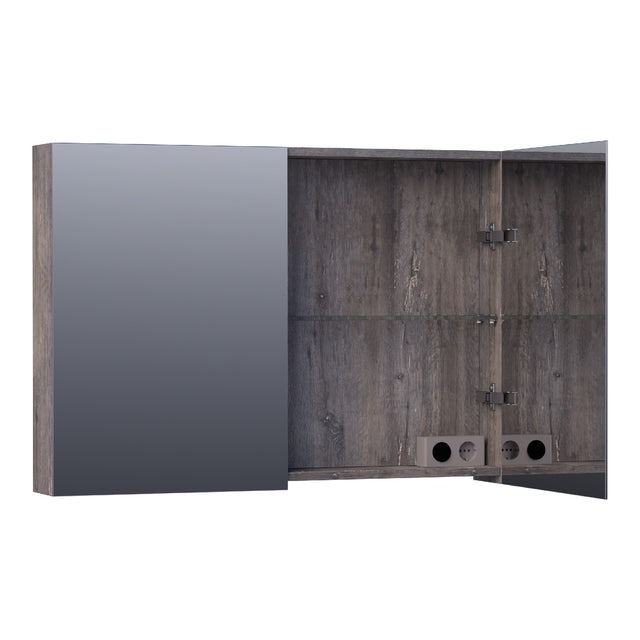 BRAUER Impress spiegelkast 100 zonder verlichting met 2 dubbelzijdige spiegeldeuren Driftwood SK-IM100DR