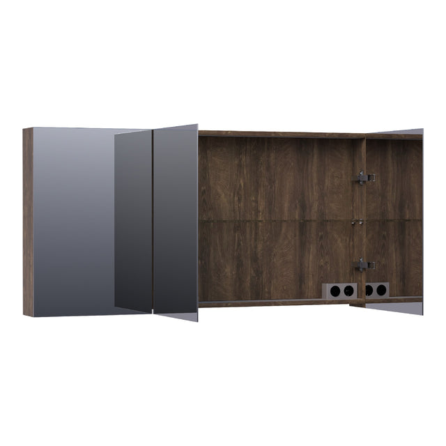 BRAUER Impress spiegelkast 140 zonder verlichting met 3 dubbelzijdige spiegeldeuren Grove SK-IM140GR