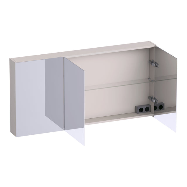 BRAUER Impress spiegelkast 140 zonder verlichting met 3 dubbelzijdige spiegeldeuren mat zand SK-IM140MS