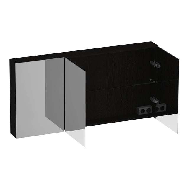 BRAUER Impress spiegelkast 140 zonder verlichting met 3 dubbelzijdige spiegeldeuren Timber Black SK-IM140TB