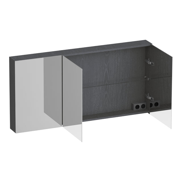 BRAUER Impress spiegelkast 140 zonder verlichting met 3 dubbelzijdige spiegeldeuren Timber Grey SK-IM140TG