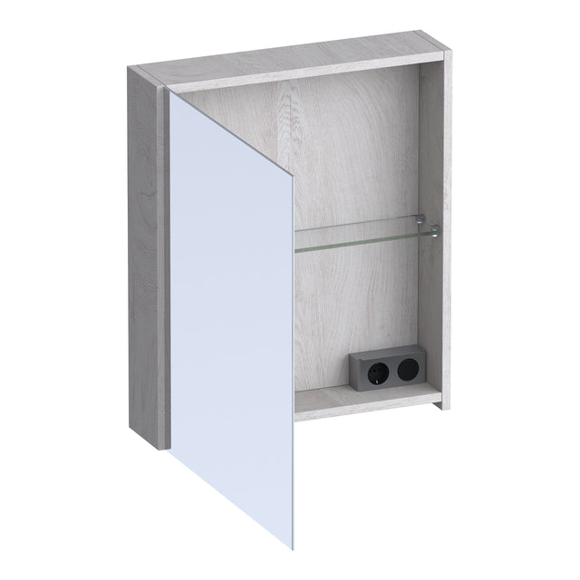 BRAUER Impress spiegelkast 60 zonder verlichting met 1 linksdraaiende dubbelzijdige spiegeldeur Forest Seashell SK-IM60LFS