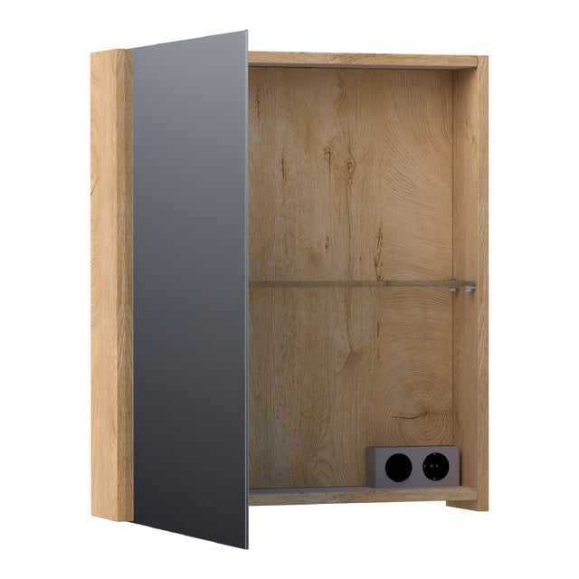 BRAUER Impress spiegelkast 60 zonder verlichting met 1 linksdraaiende dubbelzijdige spiegeldeur Forest Tan SK-IM60LFT