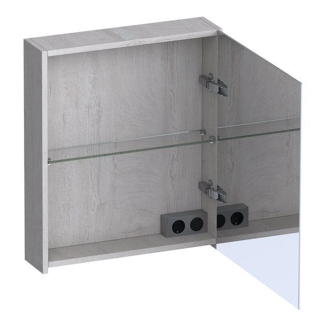 BRAUER Impress spiegelkast 60 zonder verlichting met 1 rechtsdraaiende dubbelzijdige spiegeldeur Forest Seashell SK-IM60RFS