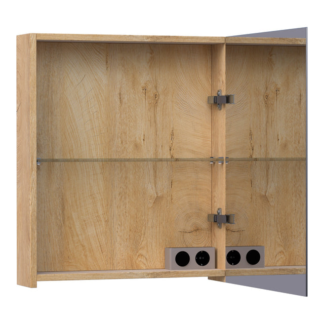 BRAUER Impress spiegelkast 60 zonder verlichting met 1 rechtsdraaiende dubbelzijdige spiegeldeur Forest Tan SK-IM60RFT