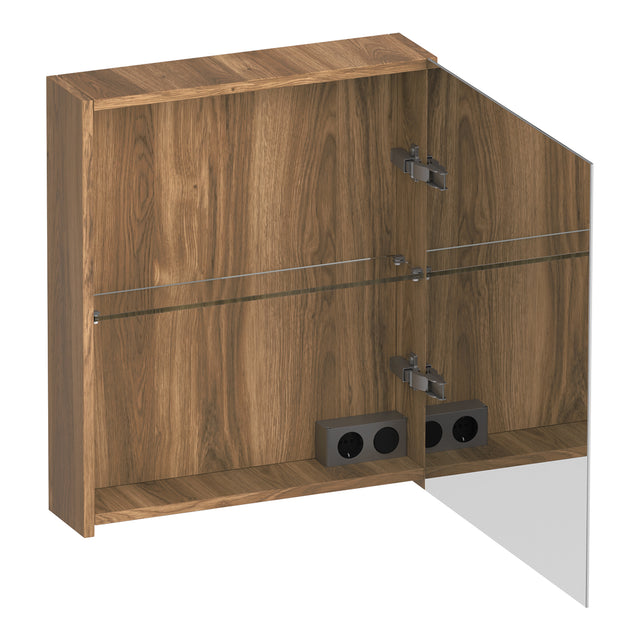 BRAUER Impress spiegelkast 60 zonder verlichting met 1 rechtsdraaiende dubbelzijdige spiegeldeur Honey SK-IM60RHO