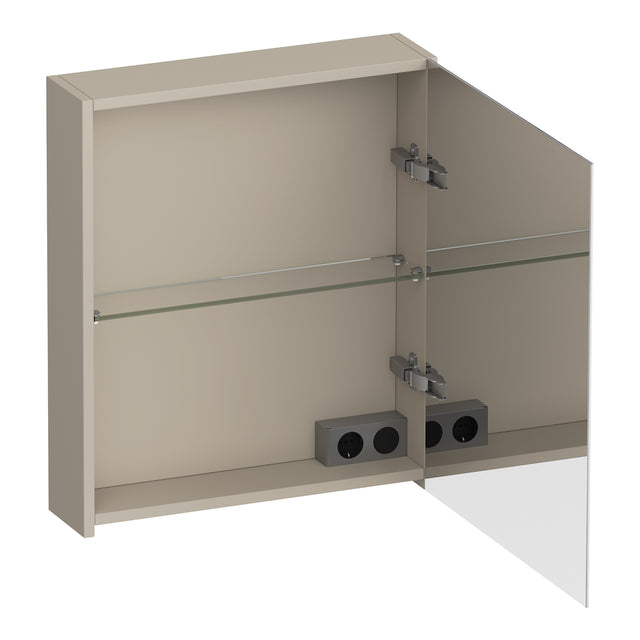 BRAUER Impress spiegelkast 60 zonder verlichting met 1 rechtsdraaiende dubbelzijdige spiegeldeur mat beige SK-IM60RMB