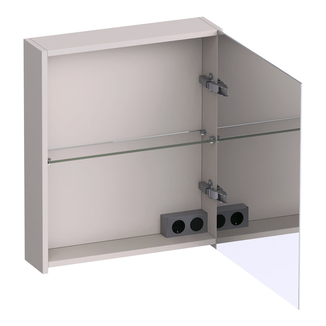 BRAUER Impress spiegelkast 60 zonder verlichting met 1 rechtsdraaiende dubbelzijdige spiegeldeur mat zand SK-IM60RMS