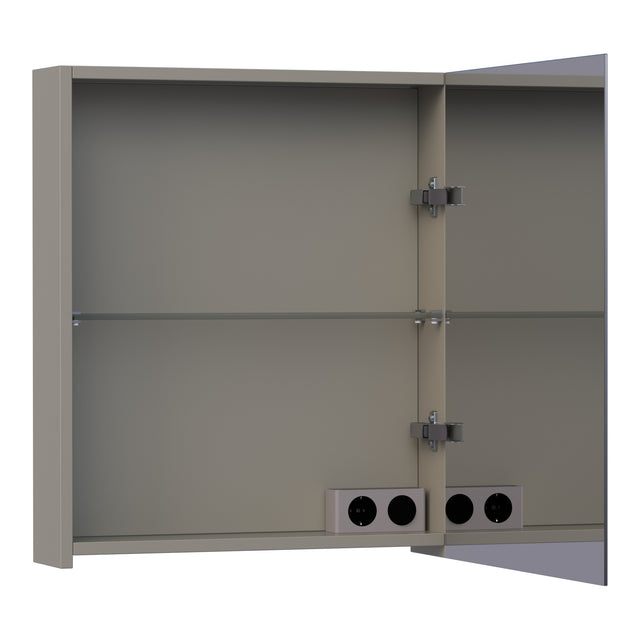 BRAUER Impress spiegelkast 60 zonder verlichting met 1 rechtsdraaiende dubbelzijdige spiegeldeur mat taupe SK-IM60RMT