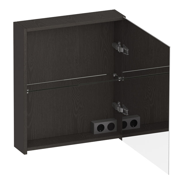 BRAUER Impress spiegelkast 60 zonder verlichting met 1 rechtsdraaiende dubbelzijdige spiegeldeur Timber Anthracite SK-IM60RTA