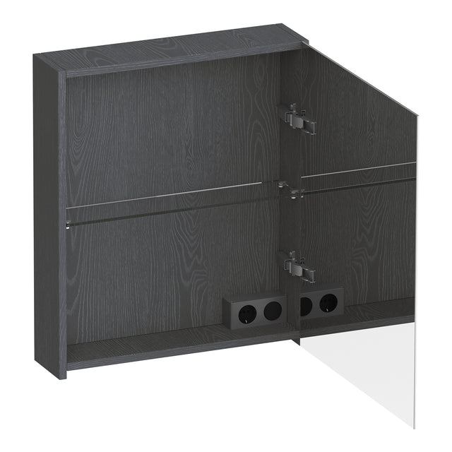 BRAUER Impress spiegelkast 60 zonder verlichting met 1 rechtsdraaiende dubbelzijdige spiegeldeur Timber Grey SK-IM60RTG