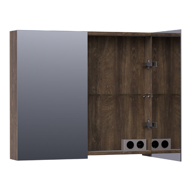 BRAUER Impress spiegelkast 80 zonder verlichting met 2 dubbelzijdige spiegeldeuren Grove SK-IM80GR