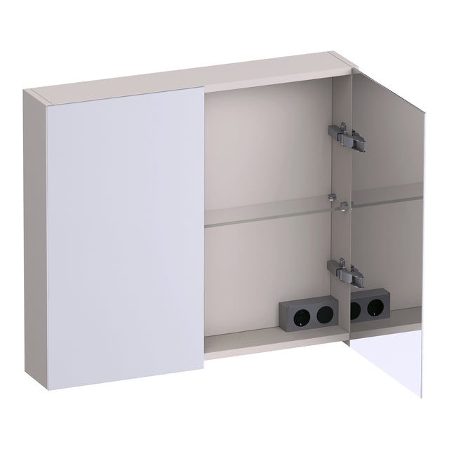 BRAUER Impress spiegelkast 80 zonder verlichting met 2 dubbelzijdige spiegeldeuren mat zand SK-IM80MS