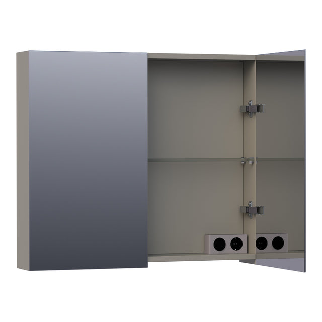 BRAUER Impress spiegelkast 80 zonder verlichting met 2 dubbelzijdige spiegeldeuren mat taupe SK-IM80MT