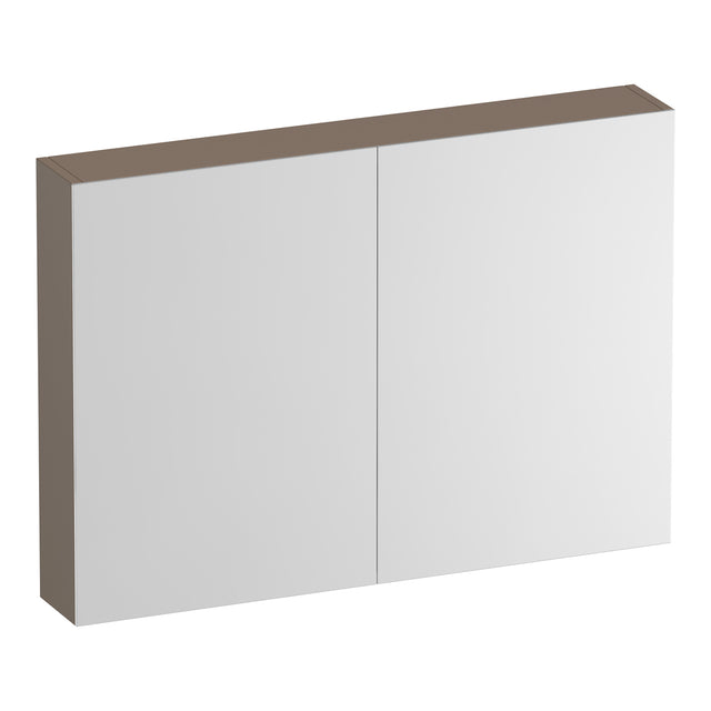 BRAUER Impress Deluxe spiegelkast 100 met interne en externe verlichting 2 dubbelzijdige spiegeldeuren mat mokka SK-IMD100MM